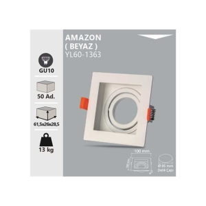 AMAZON DEKORATİF KARE BEYAZ KASA