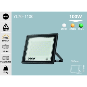 100W ULTRA SLİM LED PROJEKTÖR 6500K