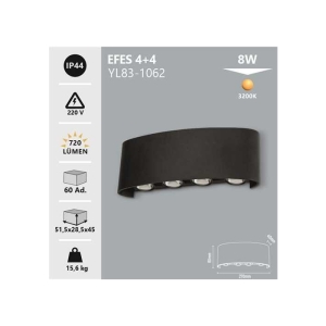 8W DIŞ MEKAN APLİK GÜNIŞIĞI- EFES 4+4