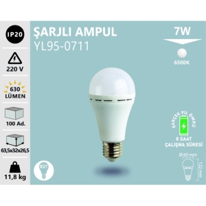 7W ŞARJLI AMPUL