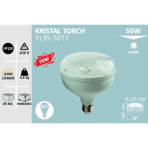 50W KRISTAL TORCH AMPUL BEYAZ