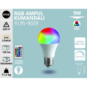 9W RGB AMPUL KUMANDALI